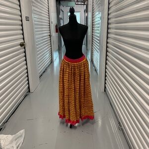 100% cotton pleaded Maxi Skirt.